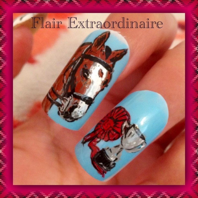 Маникюр с лошадками рисунок