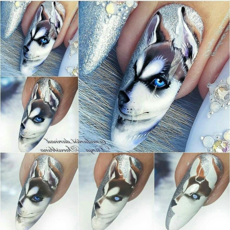 Маникюр с рисунком гор