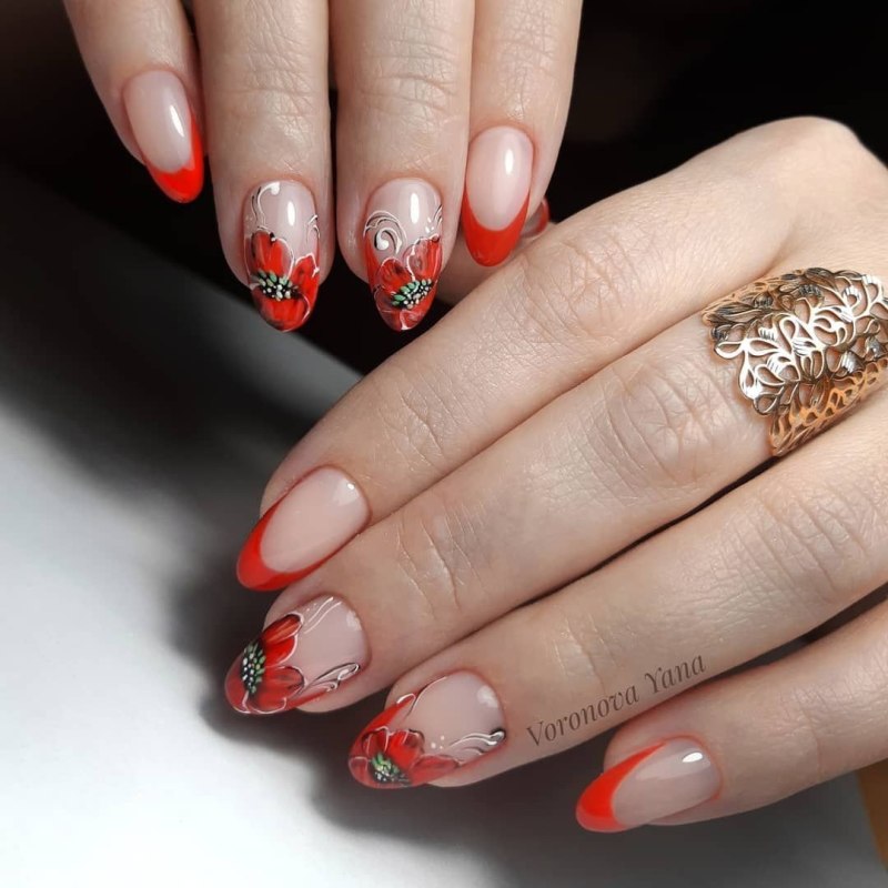 Ногти дизайн красные новинки
