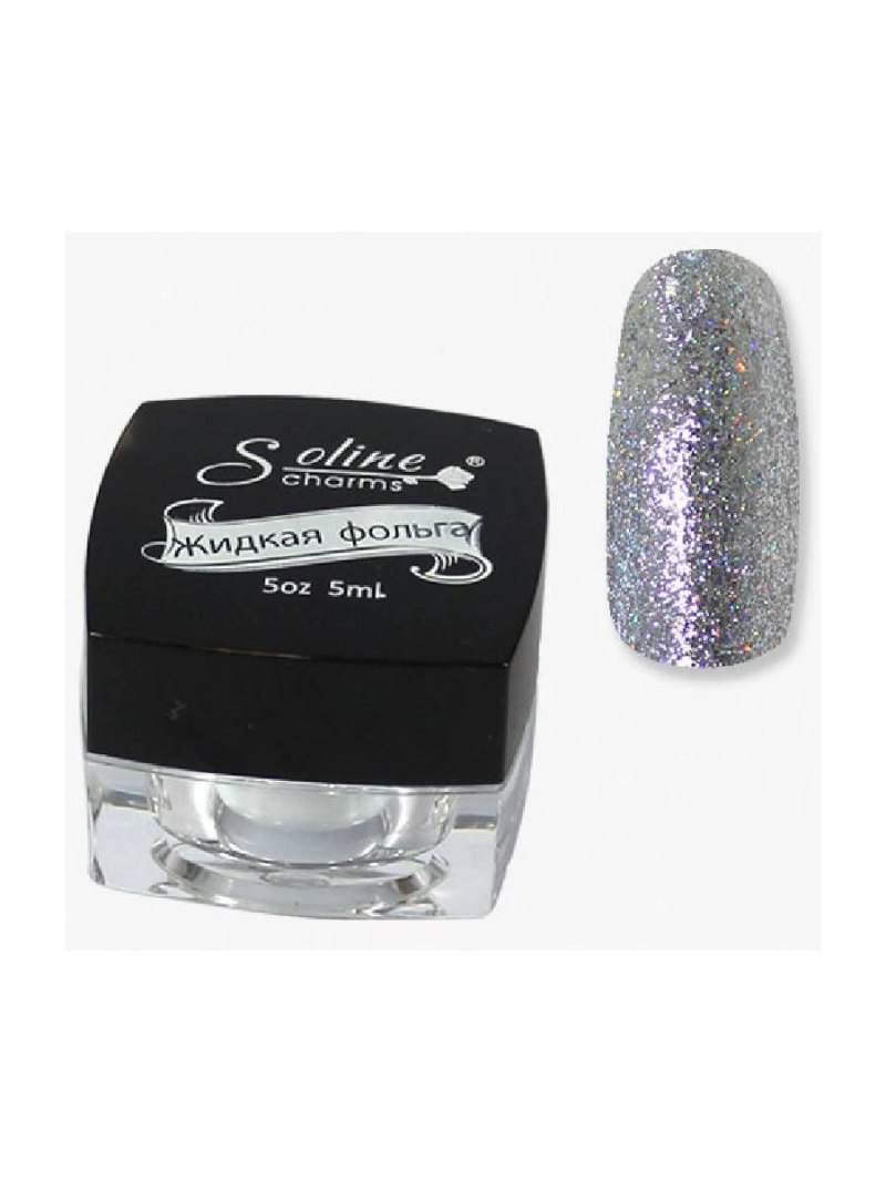 Маникюр с жидкой фольгой