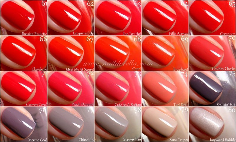 Лак Эсси палитра красных оттенков