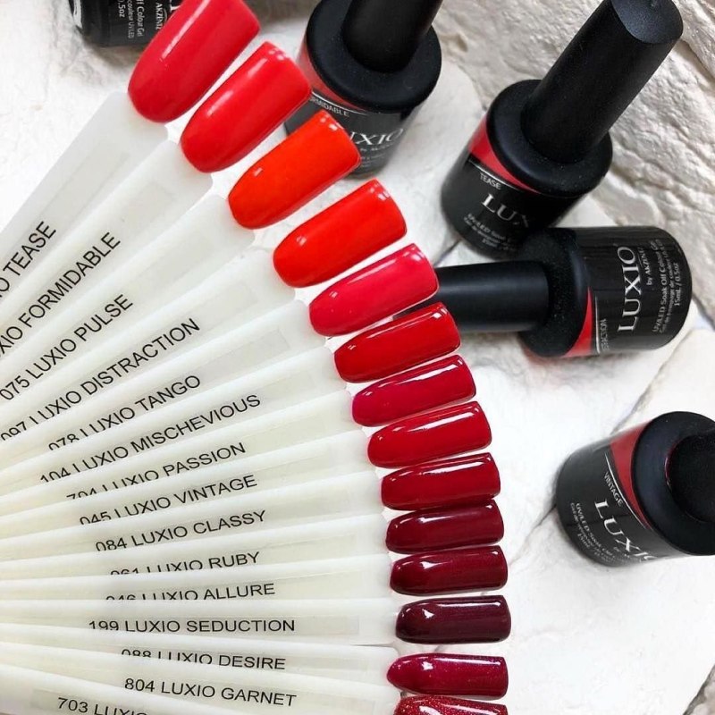 Luxio гель лак красный палитра