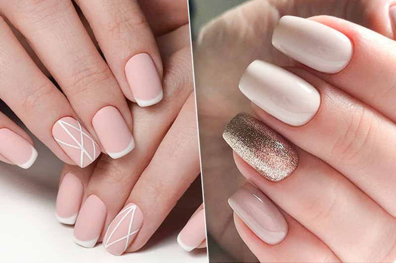 Нюдовый маникюр 2021 квадрат