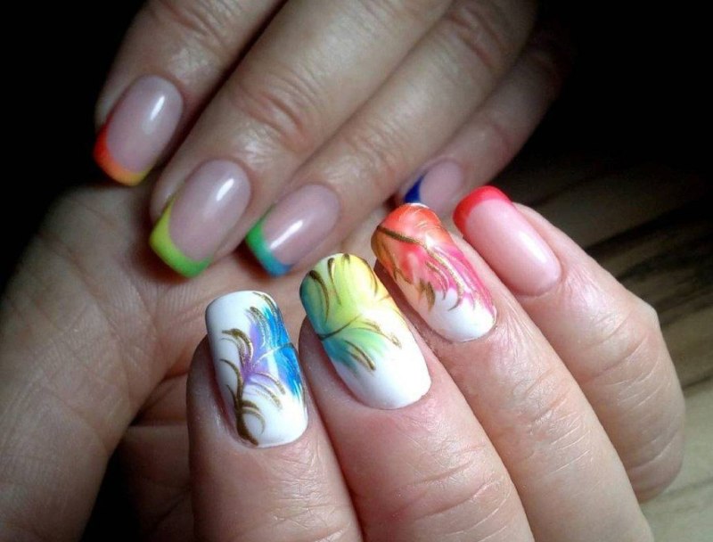 Ногти цветные с рисунком
