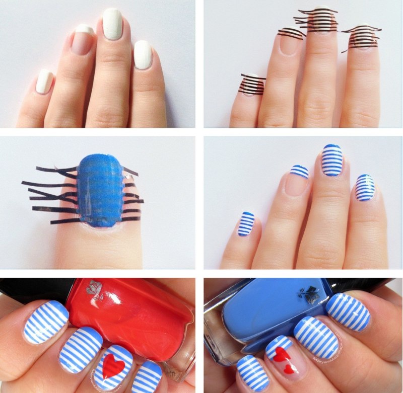 Маникюр с полоскочками