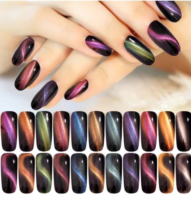 Фиолетовый маникюр с втиркой