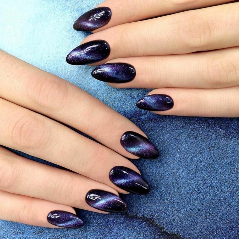 Маникюр кошачий глаз розовый