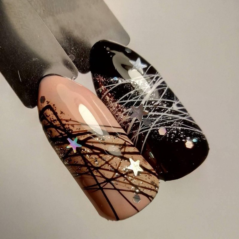 Дизайн ногтей с паутинкой