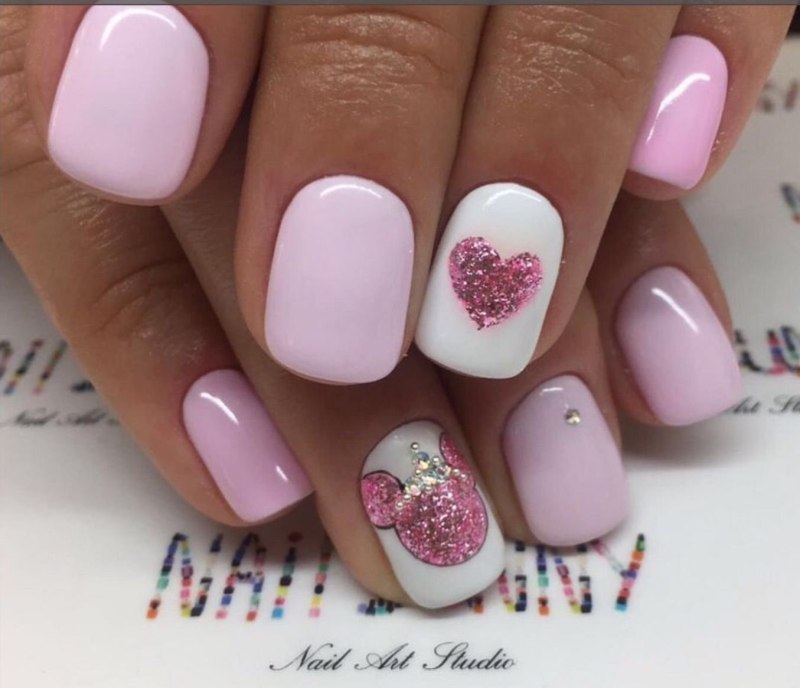 Маникюна короткие ногти нежные