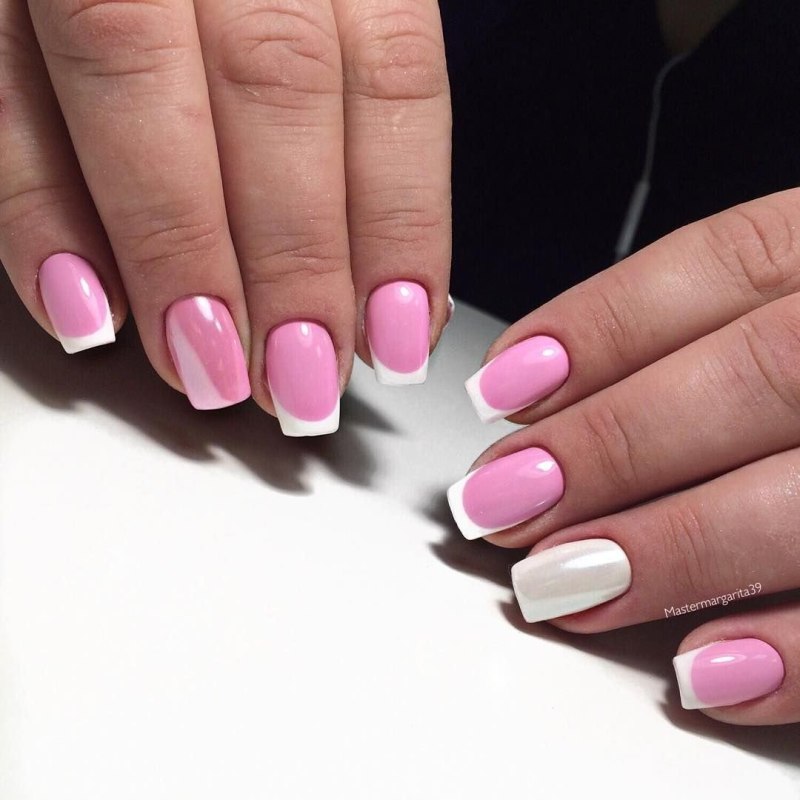 Маникюр мооочныйс розовым
