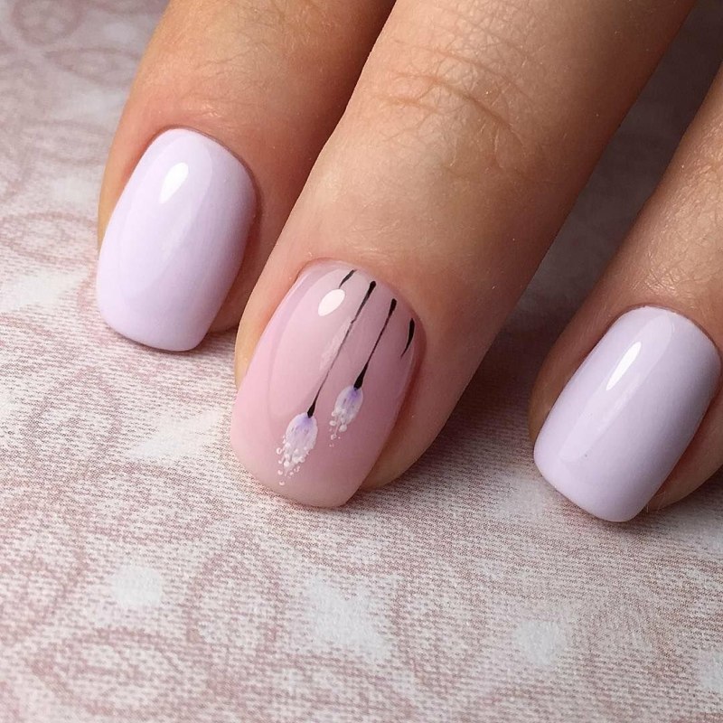 Маникюна короткие ногти нежные