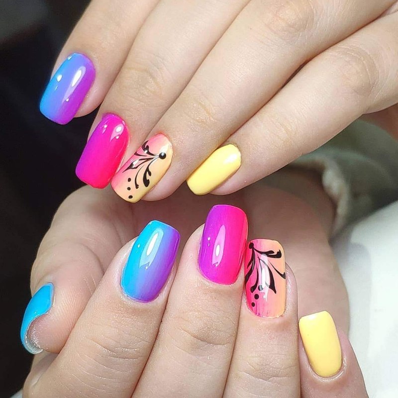 Маникюр на длинные ногти