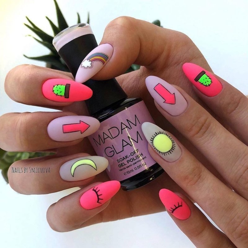 Креативные яркие ногти