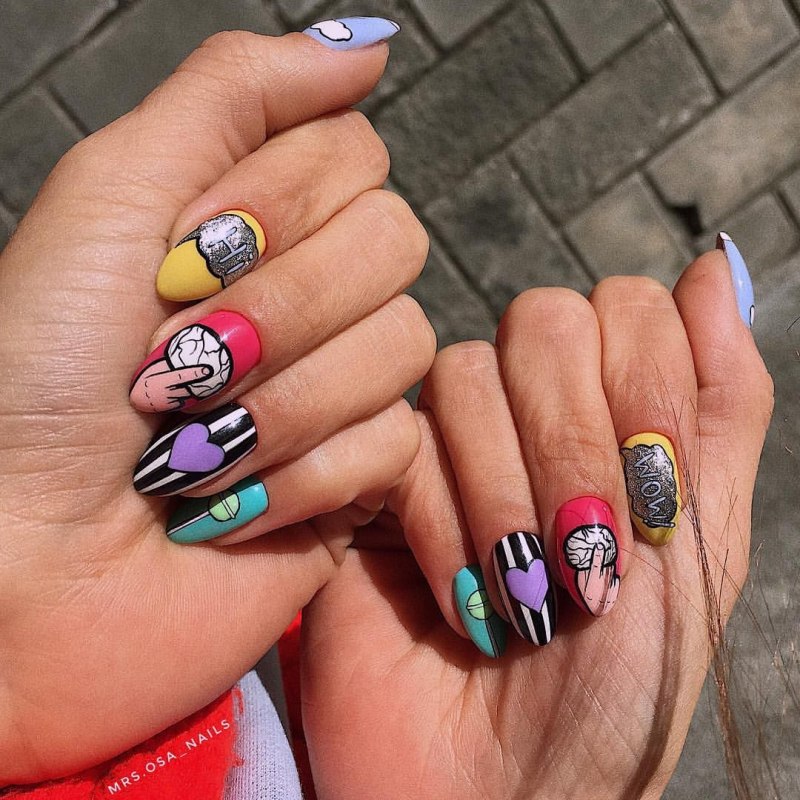 Яркий дизайн ногтей