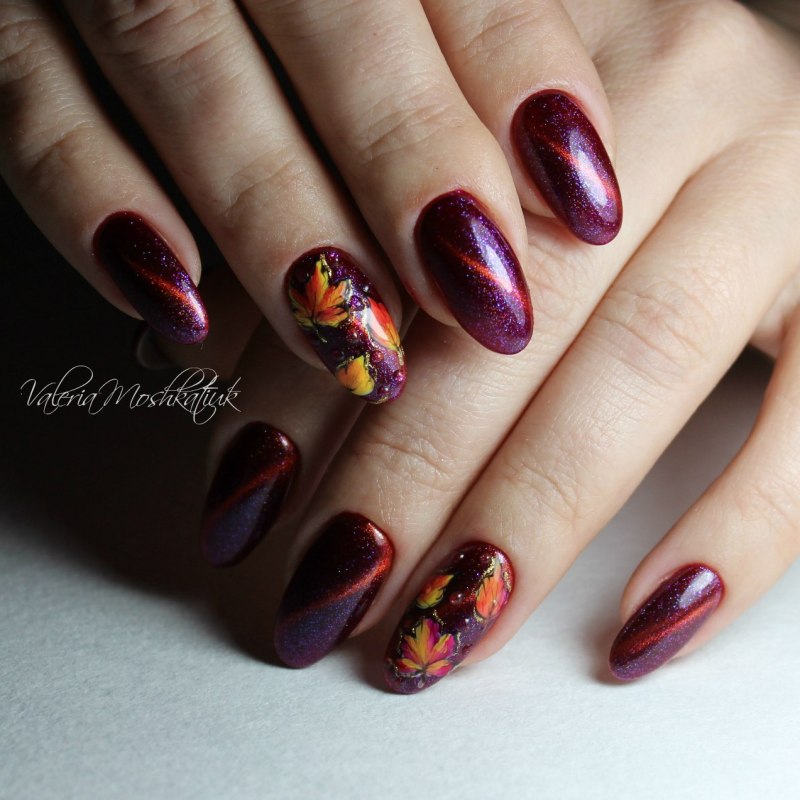 Маникюр 2021 бордо бургунди