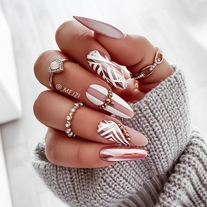 Красивый маникюр на длинные ногти