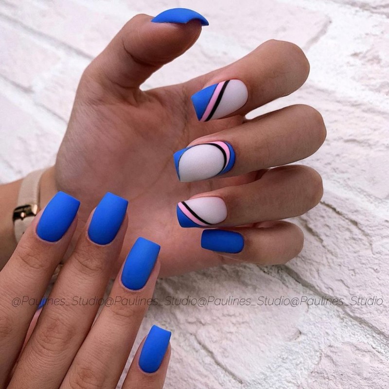 Голубой матовый френч