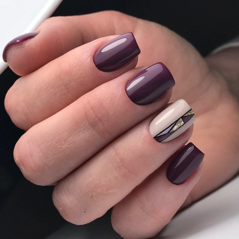 Маникюр баклажан