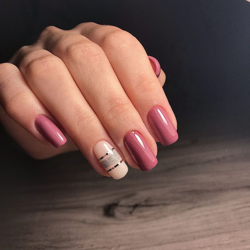 Маникюр в один тон