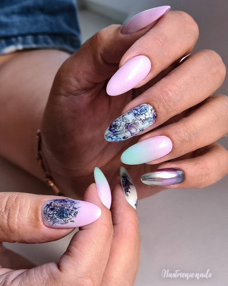 Маникюр на лето миндаль