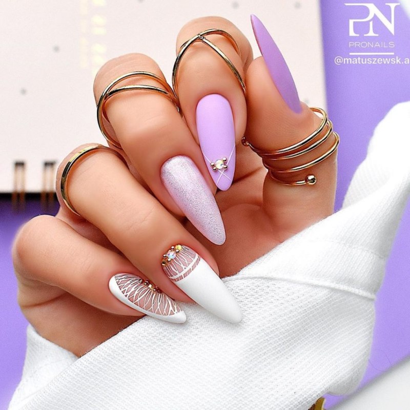 Летний маникюр на длинные ногти