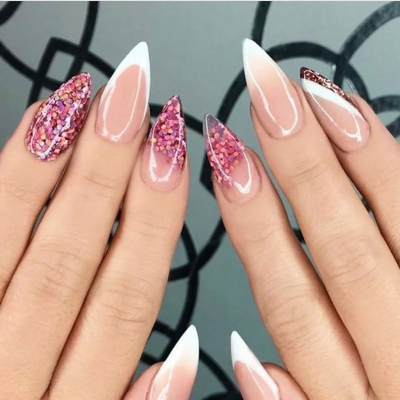 Френч на острые ногти