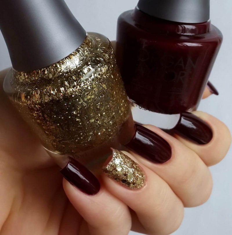 Маникюр кошачий глаз коричневый