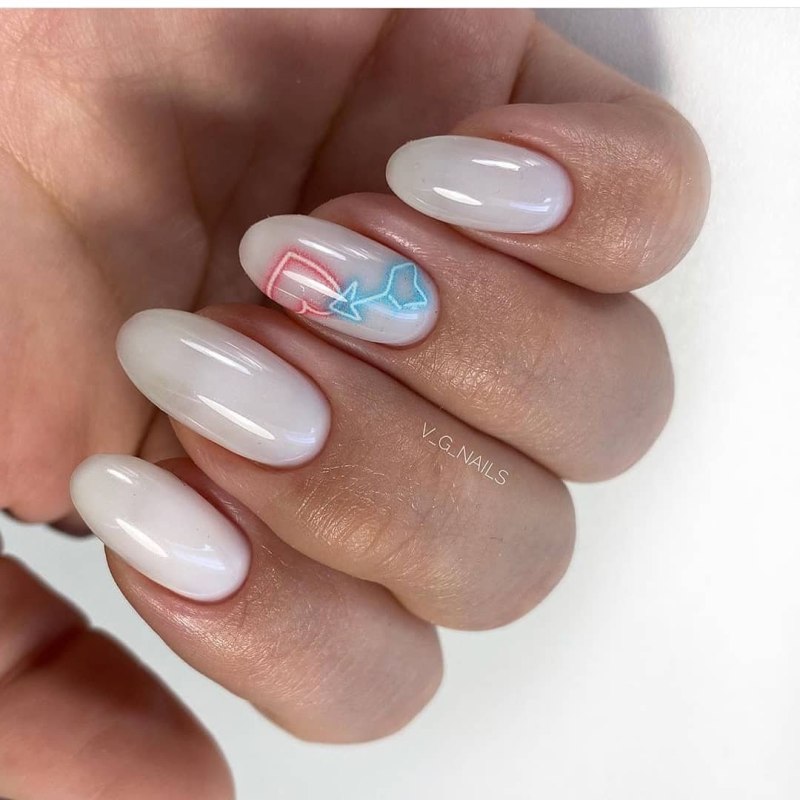 Тонкий френч на короткие ногти