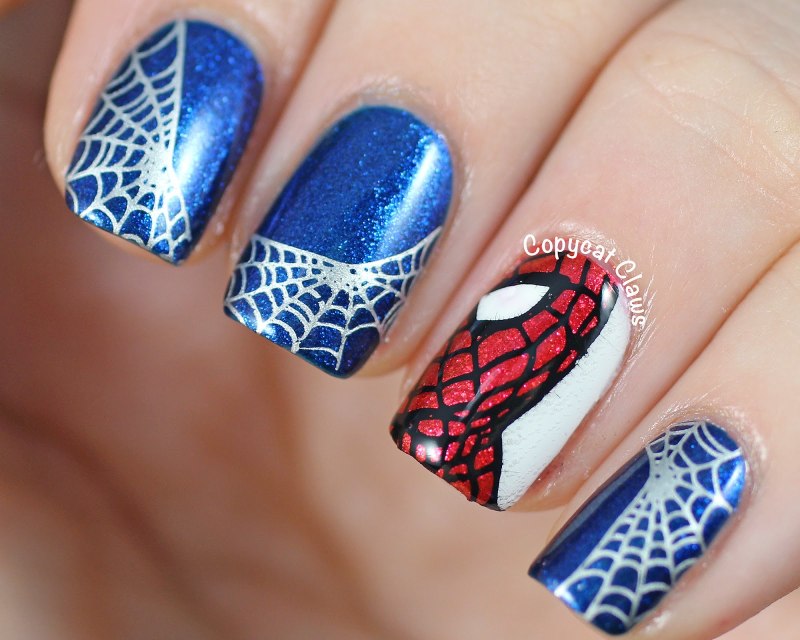 Ногти с человеком пауком