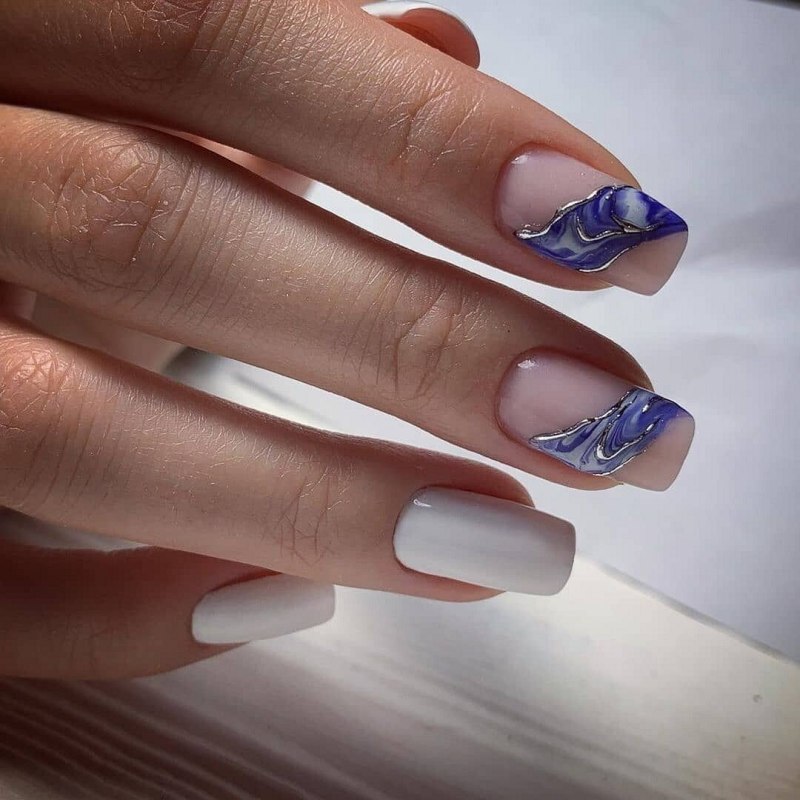 Ногти под мрамор