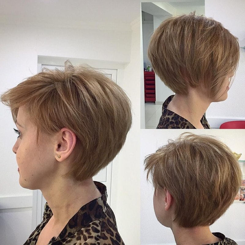 Стрижка Пикси 2021 вид спереди и сзади