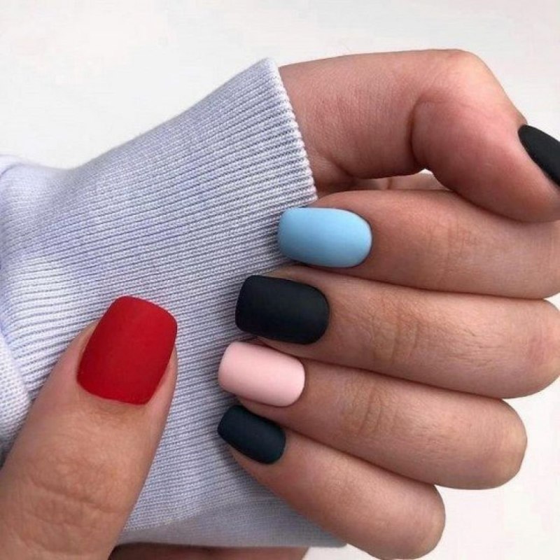 Матовый маникюр на короткие ногтт