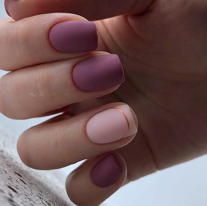 Матовый овальный маникюр