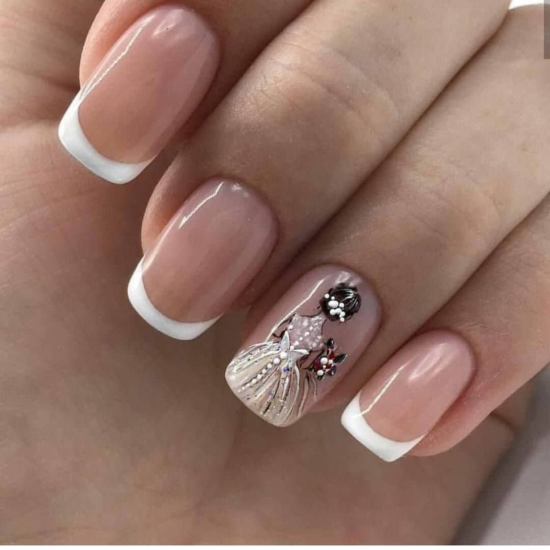 Свадебный французский маникюр