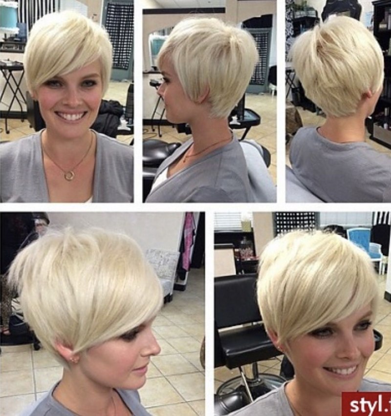 Короткие стрижки с челкой вид со всех сторон