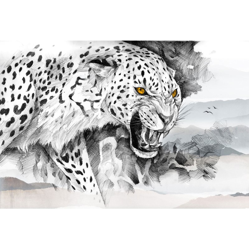 Леопард карандашом