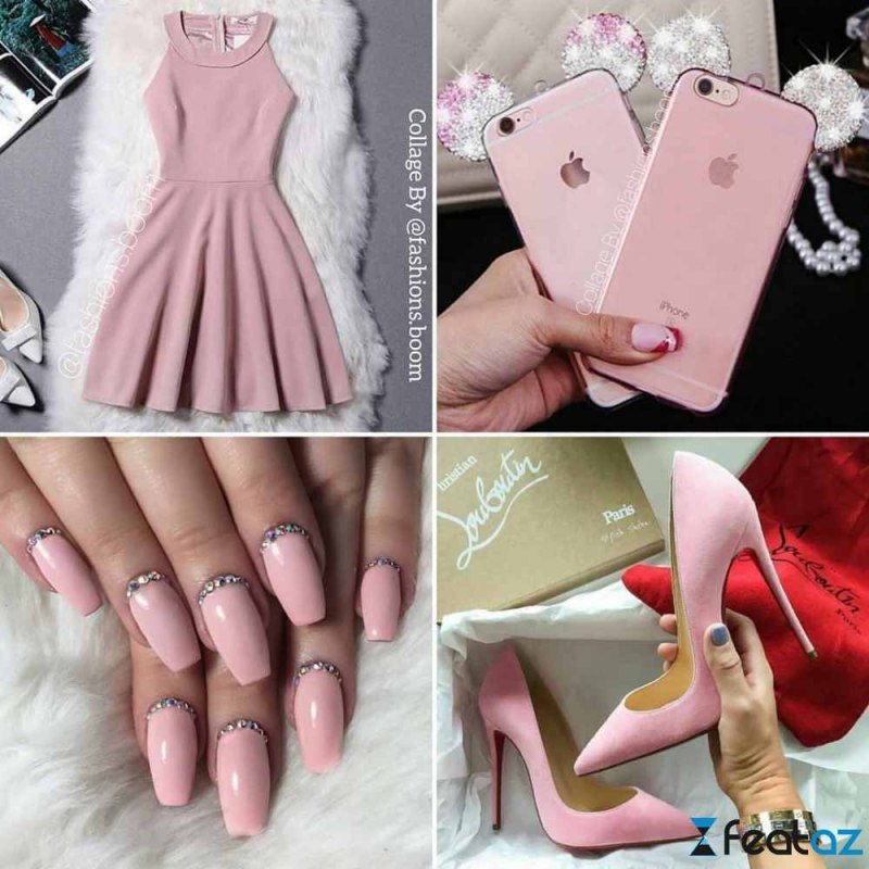 Свадебный маникюр розовый