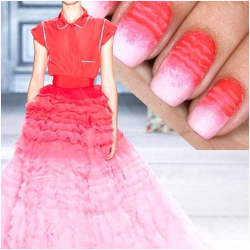 Ногти под розовое платье