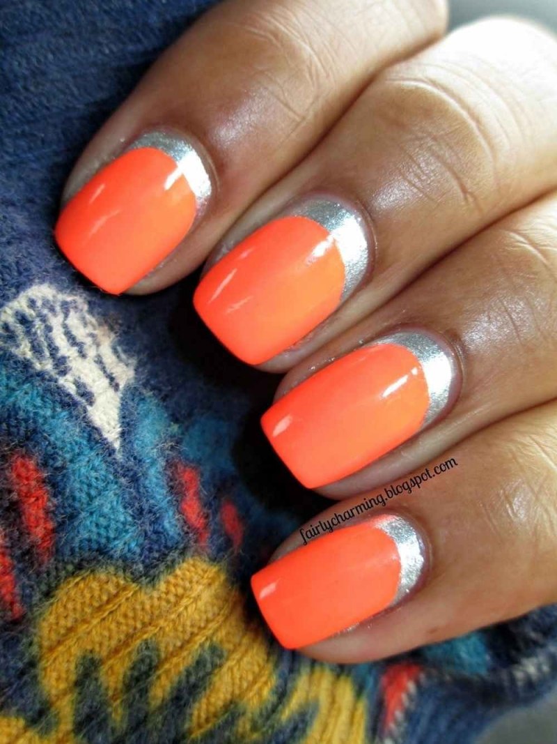 Оранжевый маникюр