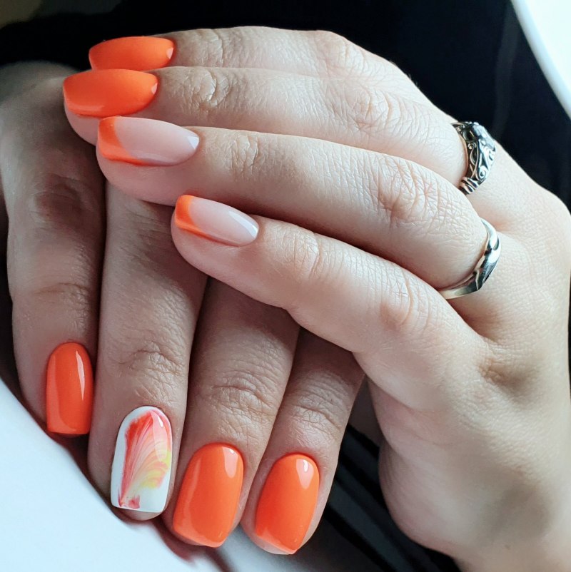 Маник оранжевый маникюр
