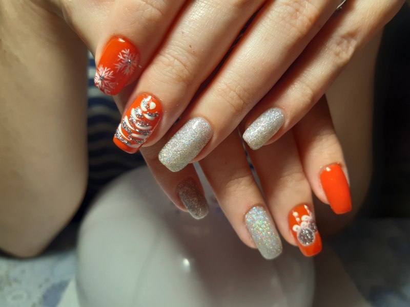 Оранжевый френч с блестками