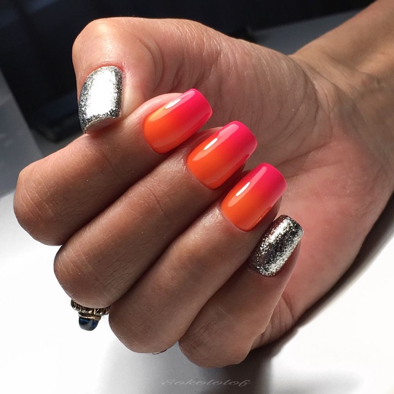 Оранжевые ногти