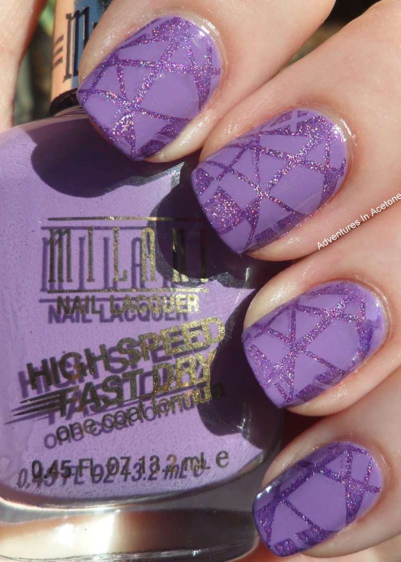 Маникюр лавандовый с черным