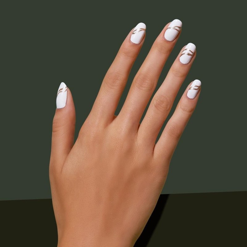 Френч с черным кончиком и серебром