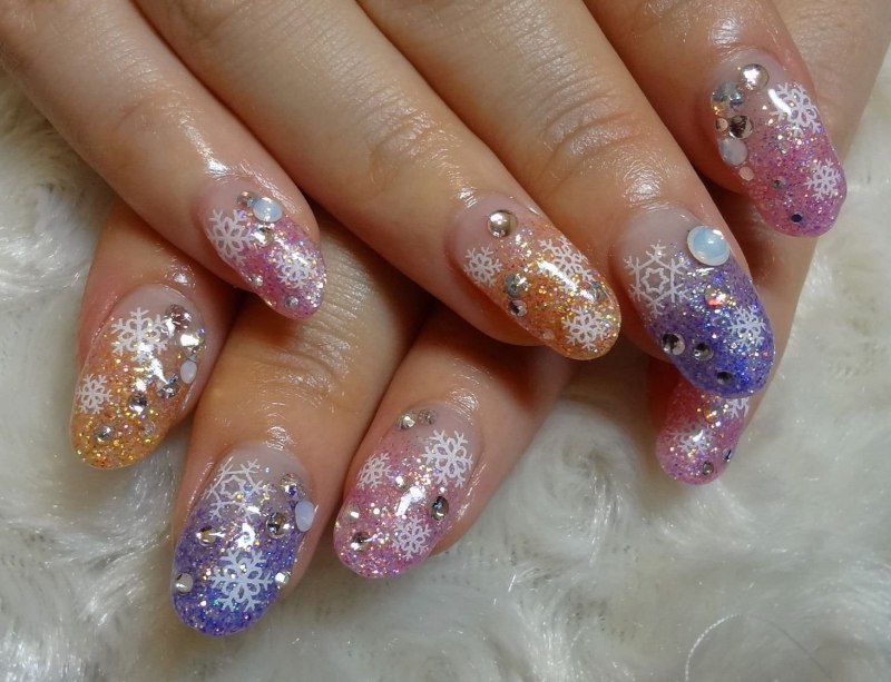 Маникюр блеск растяжка