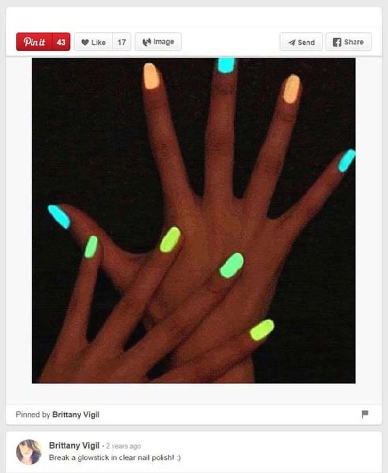 Длинные светящиеся ногти