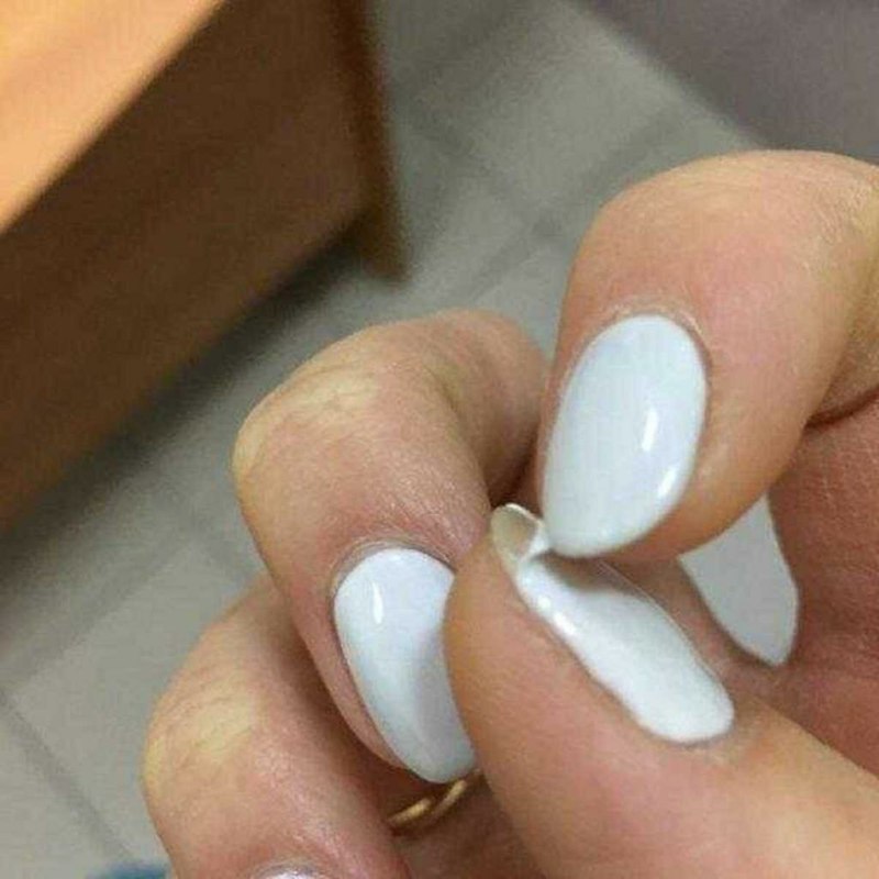 Шеллак на короткие ногти до и после