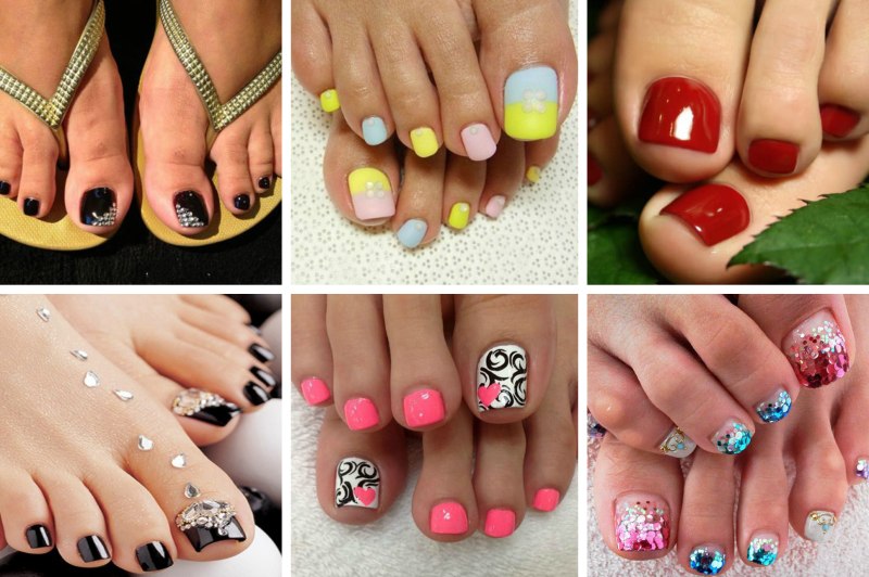 Педикюр на ногах лето