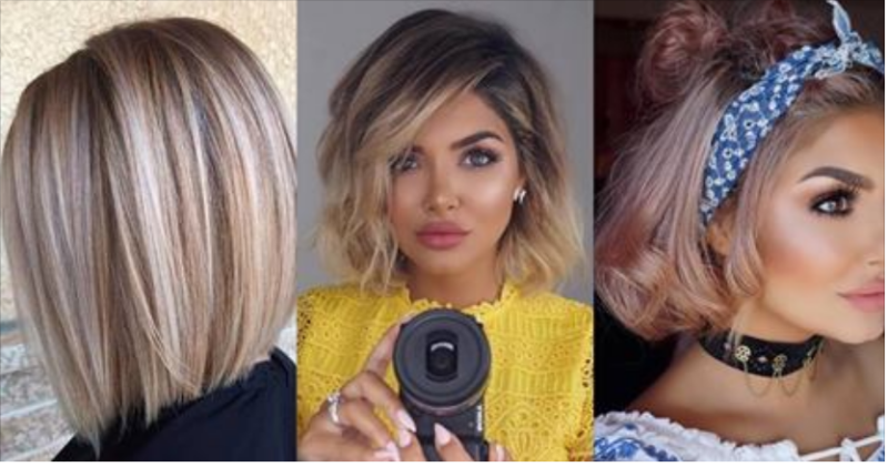 Девушка с прической каре сзади