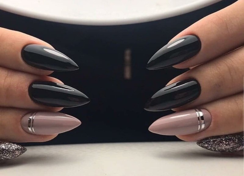 Черный френч 2022 миндаль